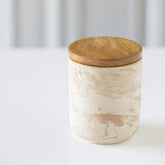 Amber Love Ceramic Jar with Wooden Lid- Small - ellementry
